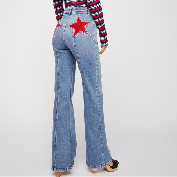 Free People Denim - Free People We The Free Firecracker Star Flare Jeans 27 NWOT
